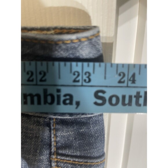 Lane Bryant Straight Leg Blue Jeans Denim Tighter Tummy  Womens Size 26 Distress - Picture 7 of 13